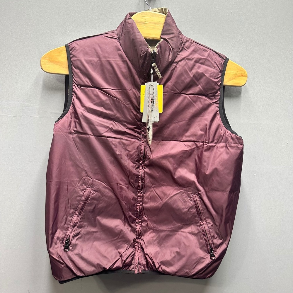 Moose Creek Reversible Down Puffer Vest Mens L Khaki Plum 50/50 Down Feather NWT - Picture 2 of 9